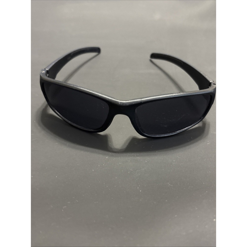 Wrap Around Sport Sunglasses Black Gray Rectangular